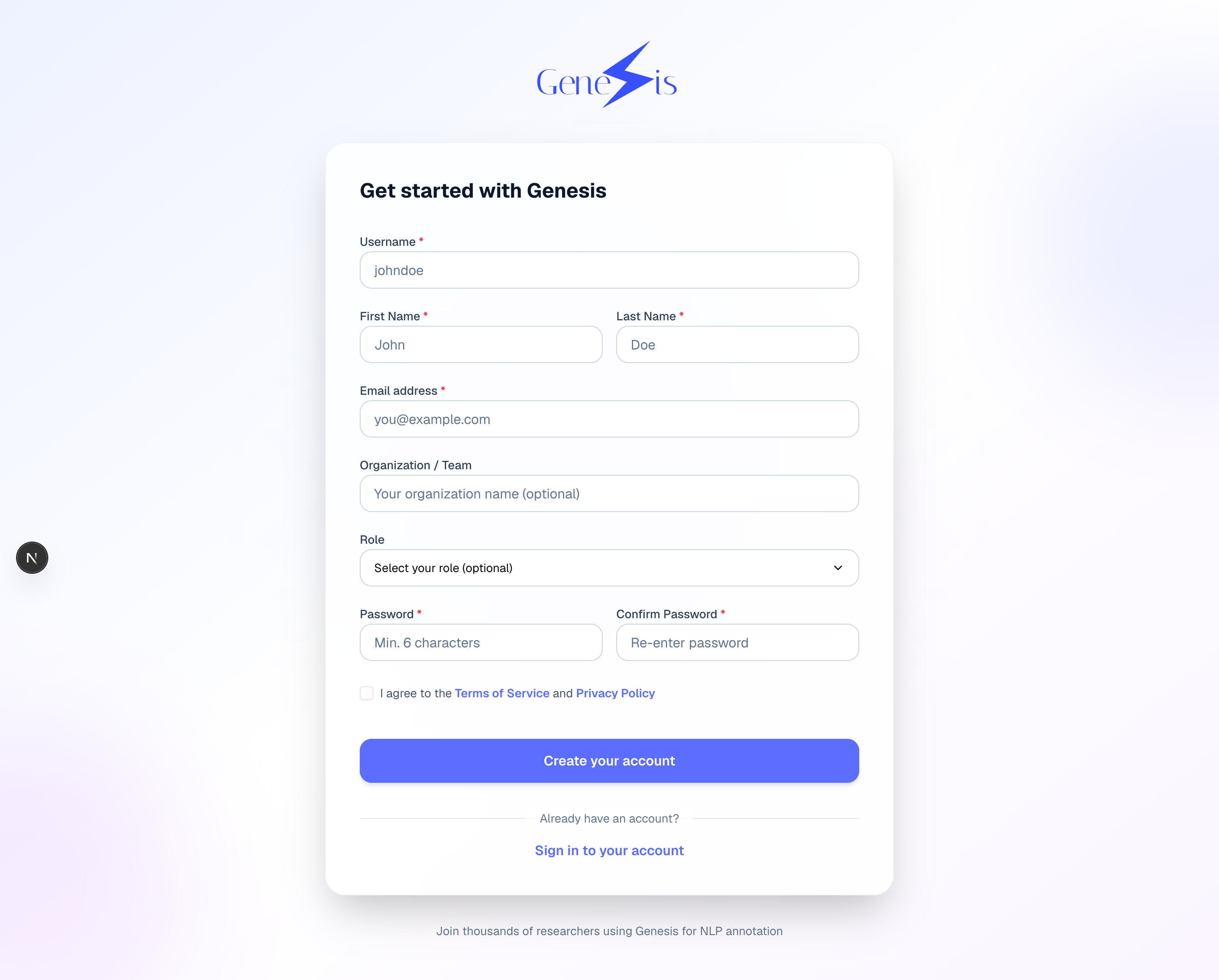 Signup