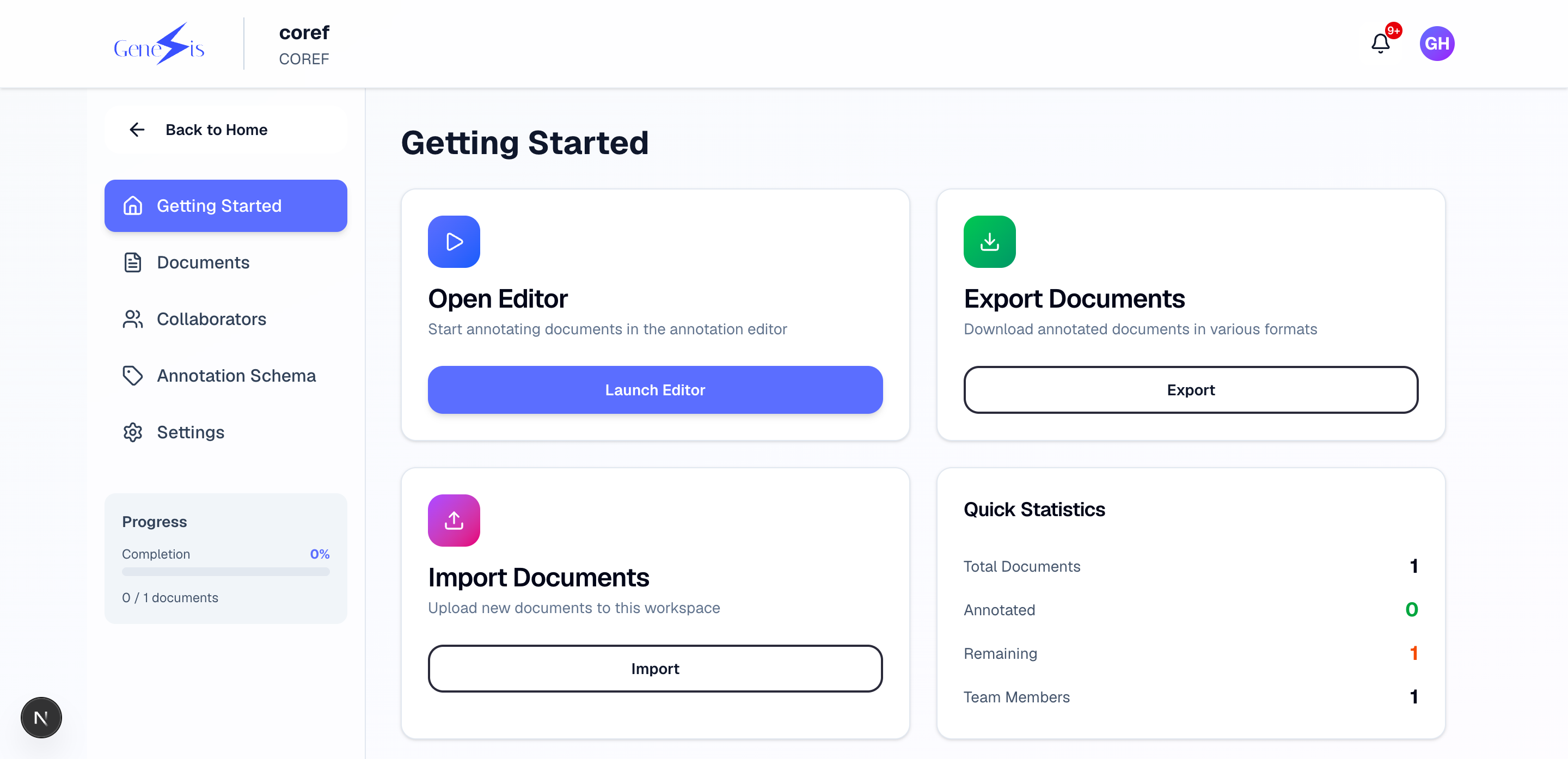 Workspace overview